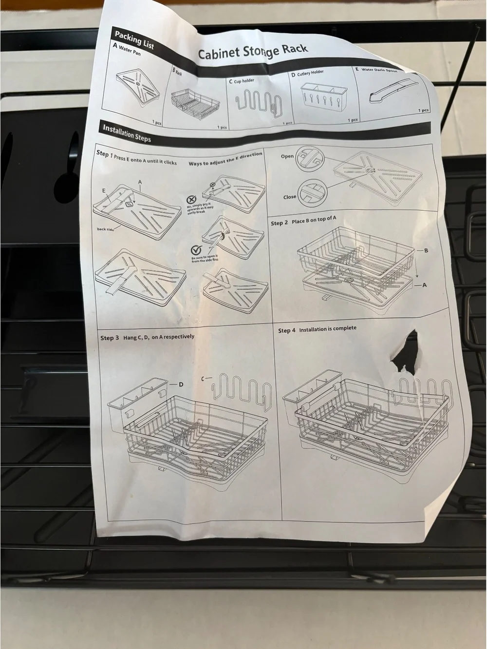 Kitchen dish drying rack